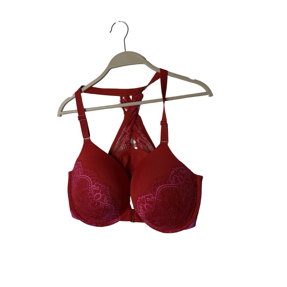 Lane Bryant Cacique Blended Boost Plunge Bra Size 42DDD red lace